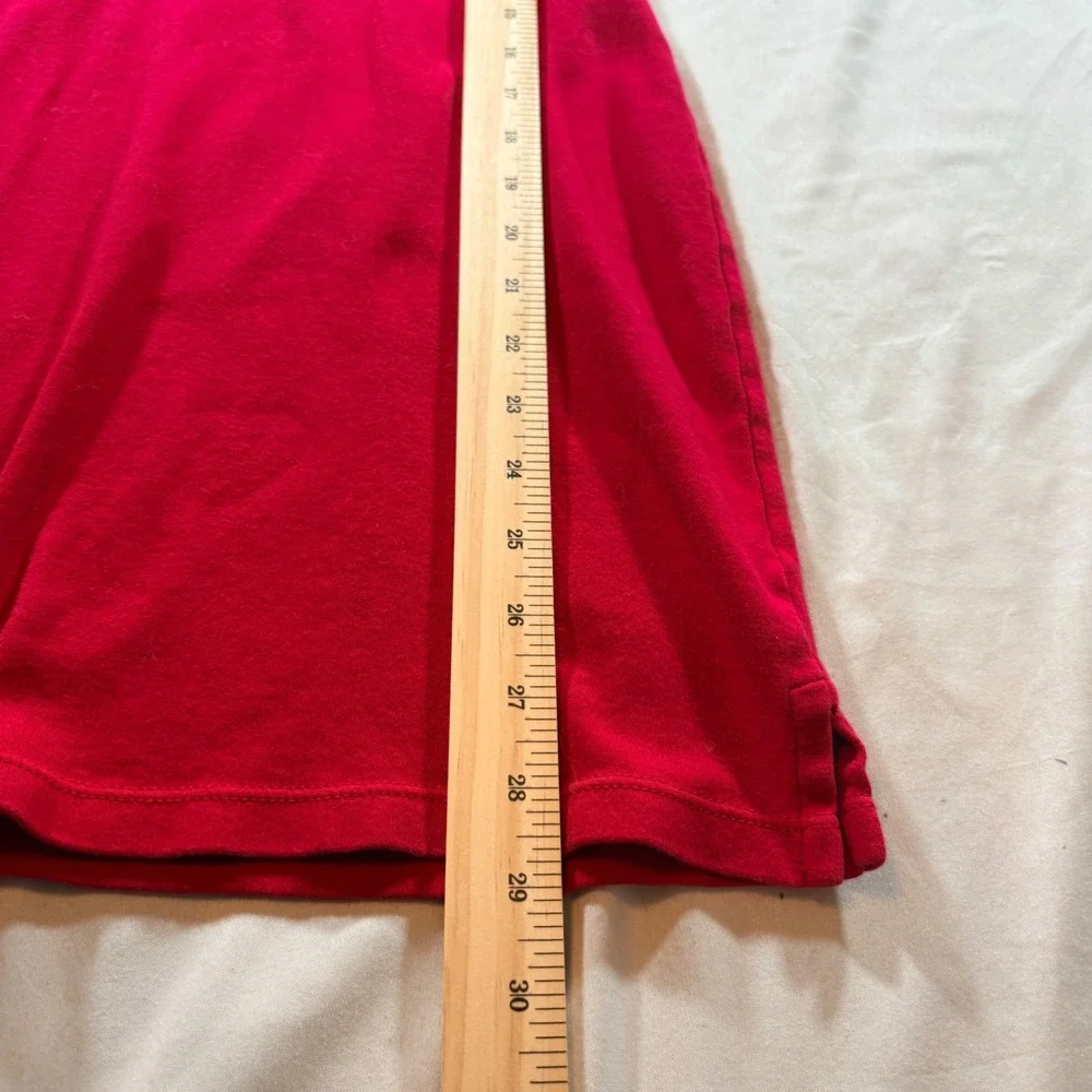 Ralph Lauren Polo Dress Girls Large Red Cotton Short Sleeve Tipped Collar Pony